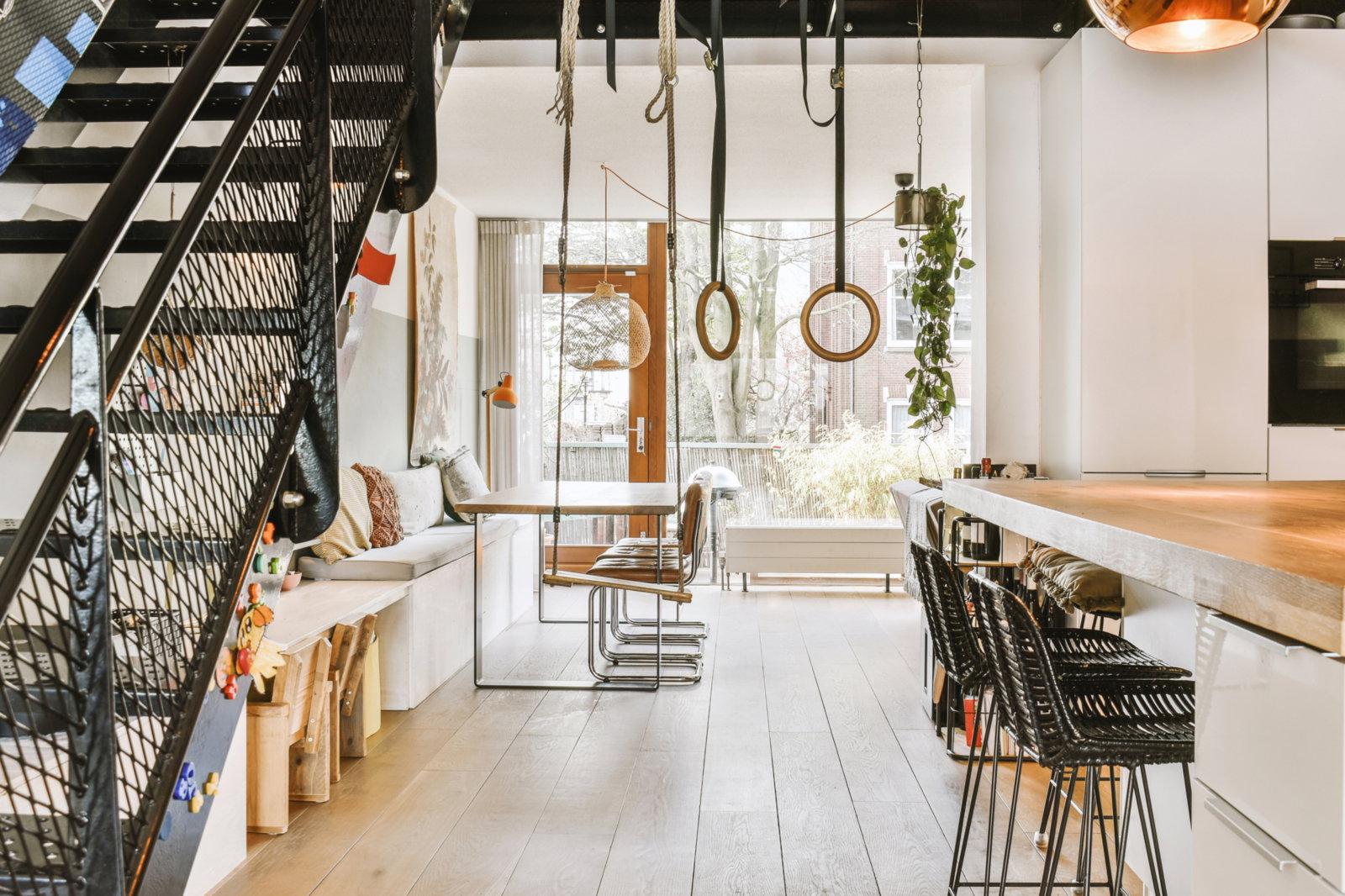 Sunlit furnished interior